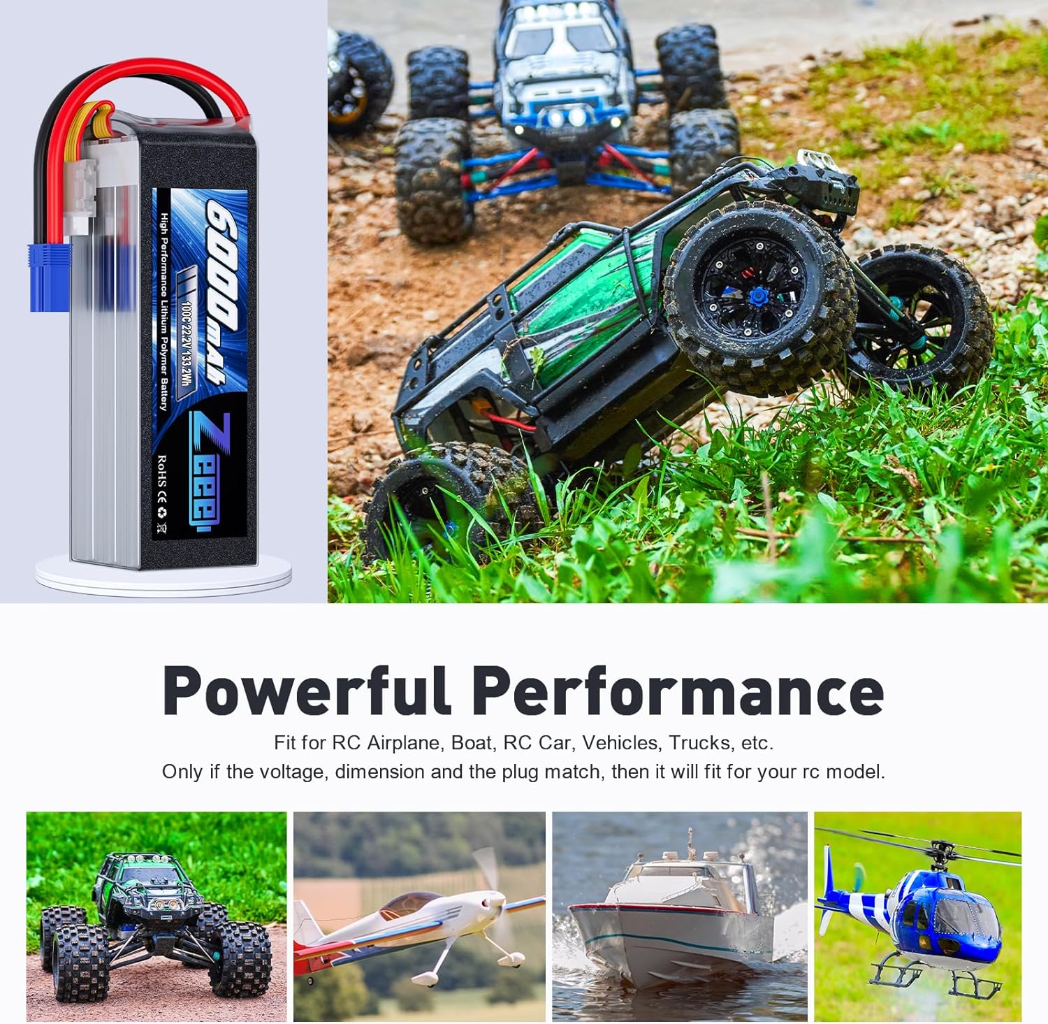 Zeee 6S 6000mAh Lipo pil 22.2V - 6S Lipo Battery 22.2V 5000Mah incelemesi ve fiyatı